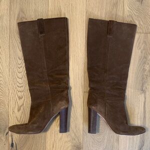 J. Crew Brown Suede 4” Heeled Boots